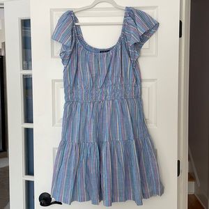 GAP Flutter Sleeve Tiered Mini Dress